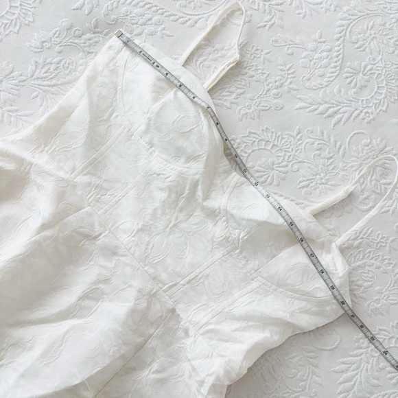 NWOT Lulus Meet for Tea White Jacquard Bustier Midi Dress With Pockets XLarge - Picture 7 of 8